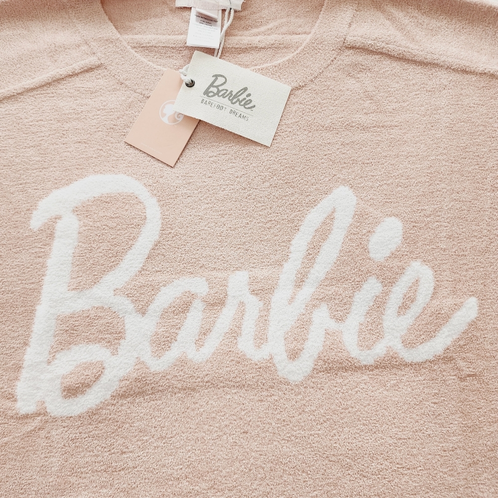 Barbie Barefoot Dreams CozyChic Sweatshirt Pullover Sz L NWT - Picture 6 of 7
